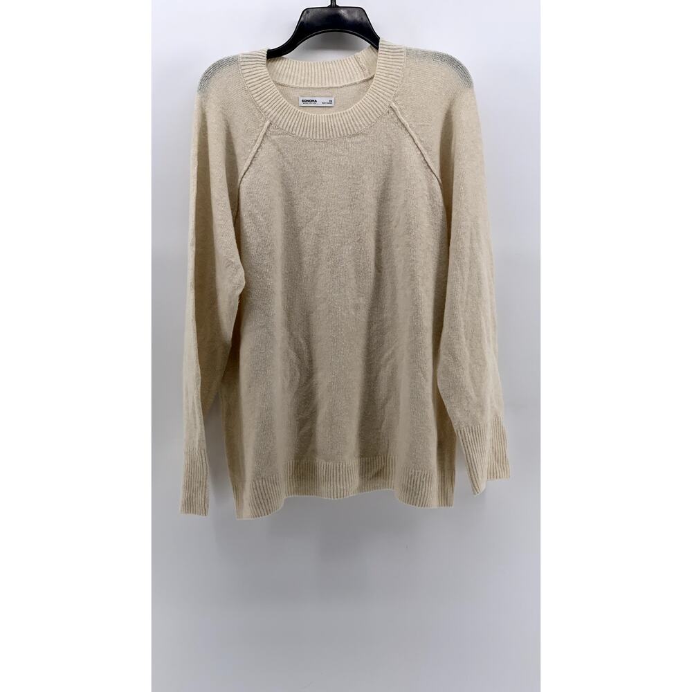 SONOMA GOODS FOR LIFE Women's Plus Beige Knit Crewneck Sweater SZ 0X